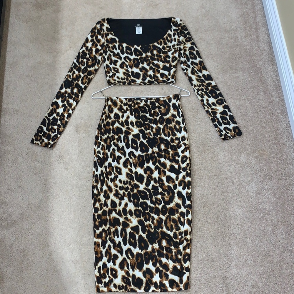 Leopard print 2 piece set